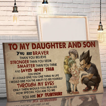 DAD TO SON AND DAUGHTER - YOU ARE MY SUNSHINE - CANVAS POSTER