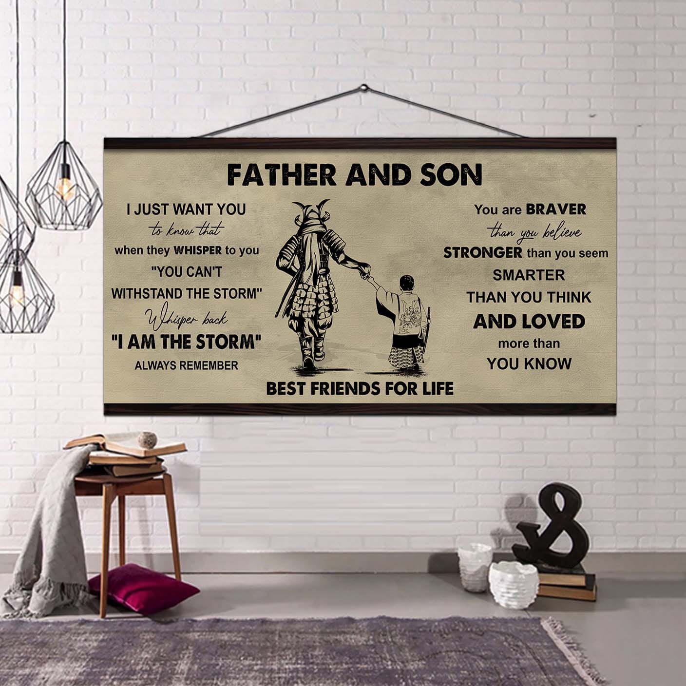 drb father and daughter best friends for life - i am the storm poster canvas gift for daughter from father-photo upload