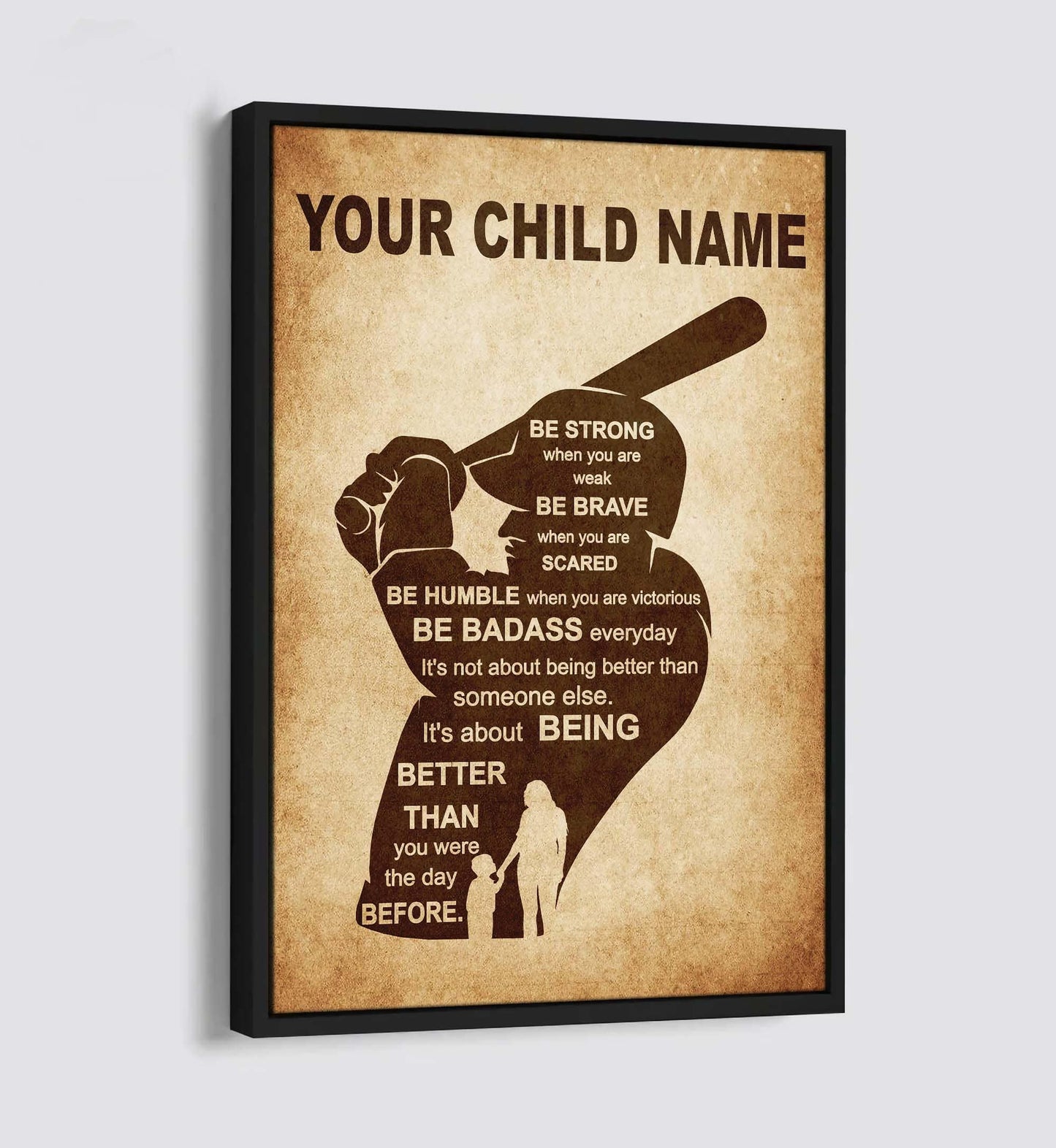 personalized your child name from mom to son basketball poster canvas it's not about being better than someone else it's about being better than you were the day before