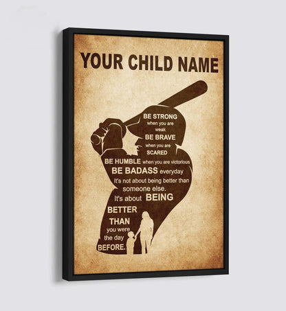 Personalized Your Child Name From Mom To Son Basketball Poster Canvas It's Not About Being Better Than Someone Else It's About Being Better Than You Were The Day Before