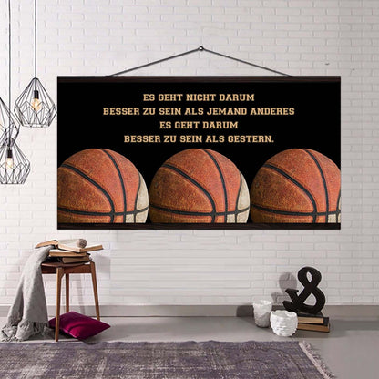 Basketball Leinwand Es geht nicht darum, besser als jemand anderes zu sein