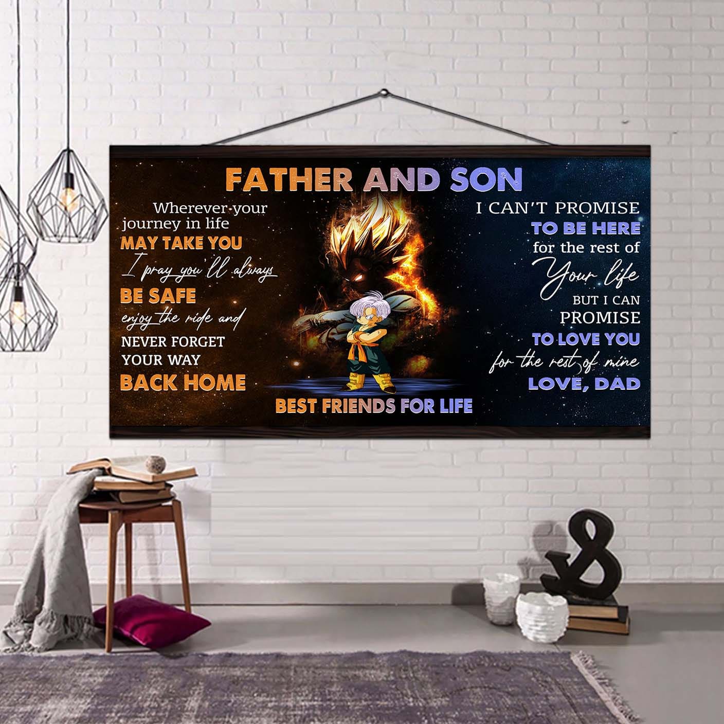 personalized vg to son poster canvas father and son best friends for life - message for your son gifts for him