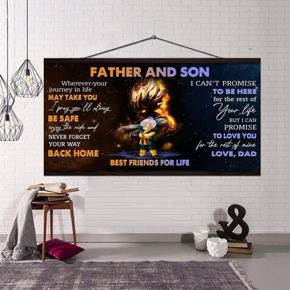 Personalized VG To Son Poster Canvas Father And Son Best Friends For Life - Message For Your Son Gifts For Him