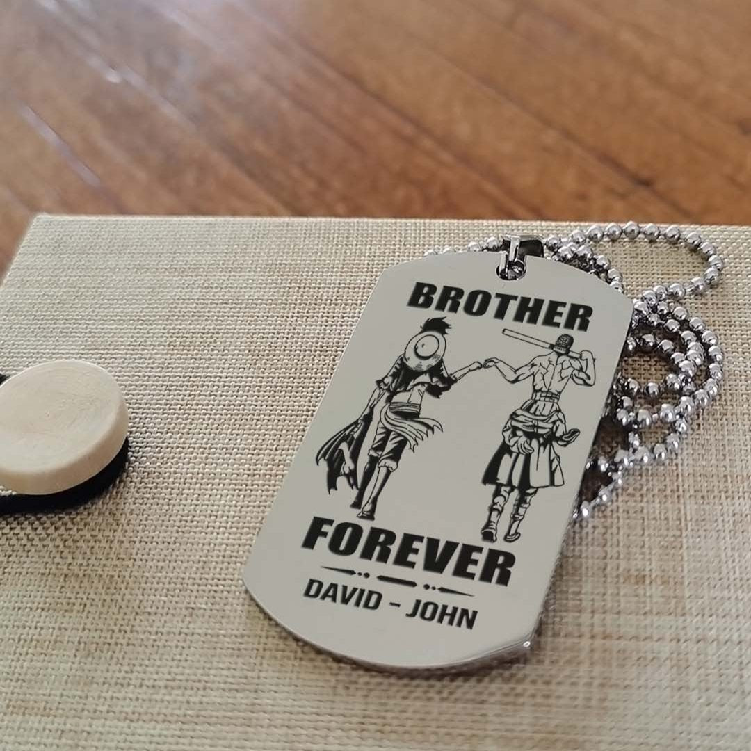 soldier customizable engraved black dog tag double sided gift from brother, brother forever