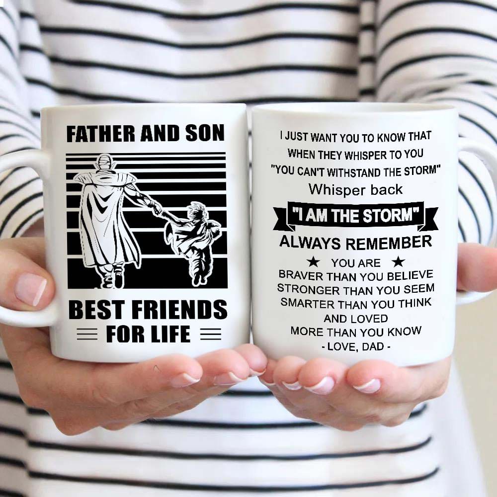 basketball be strong-personalized mug father and son best friends for life - message on the back side