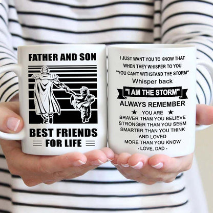 Basketball Be strong-Personalized Mug Father And Son Best Friends For Life - Message on the back side