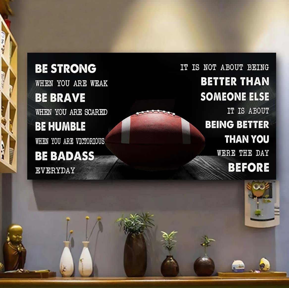 baseball canvas it is not about being better than someone else - be strong when you are weak