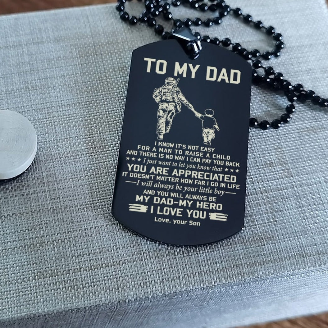 to my dad one side engrave dog tag gift for your dad your father