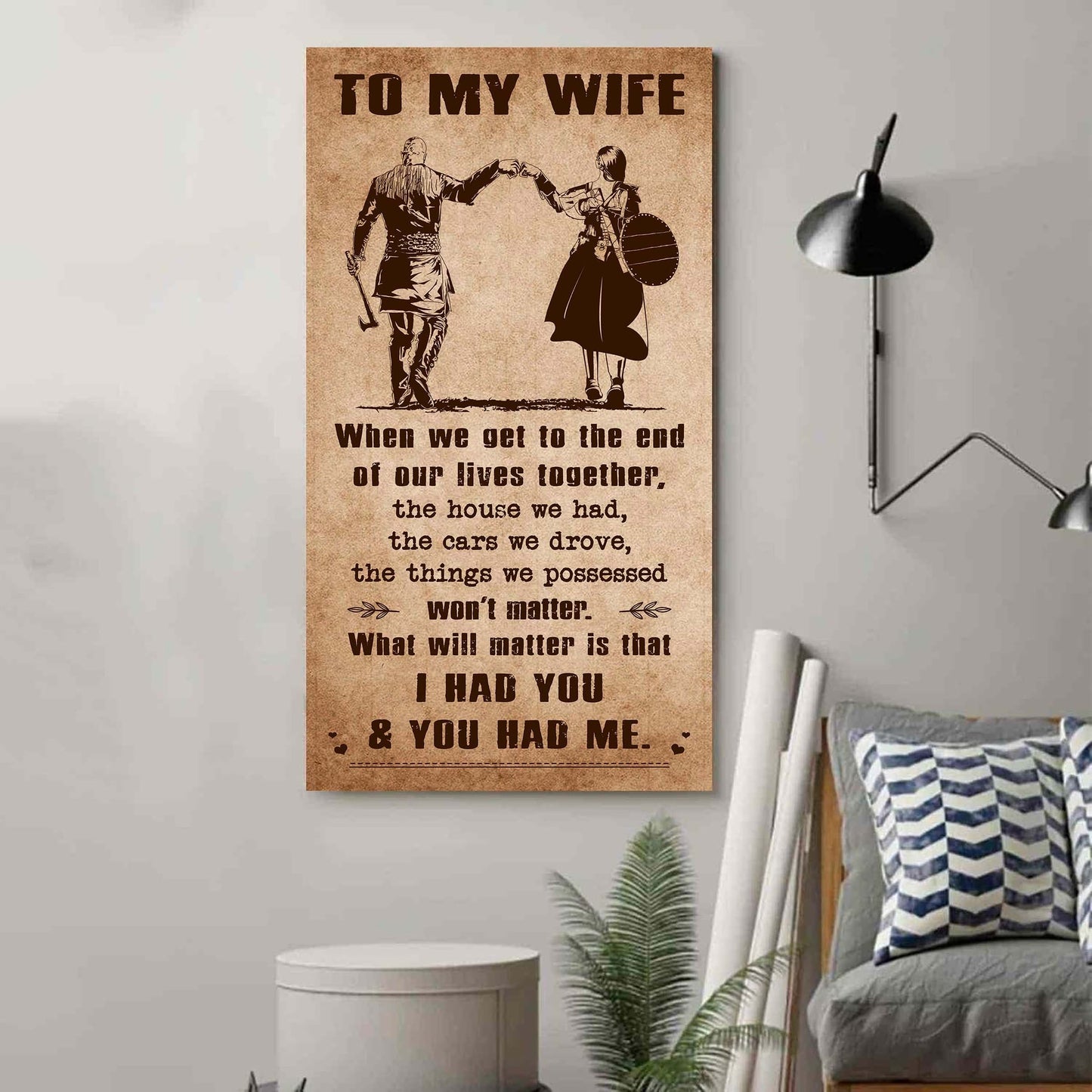 i had you and you had me wife and husband - vertical poster canvas, gift for your darling