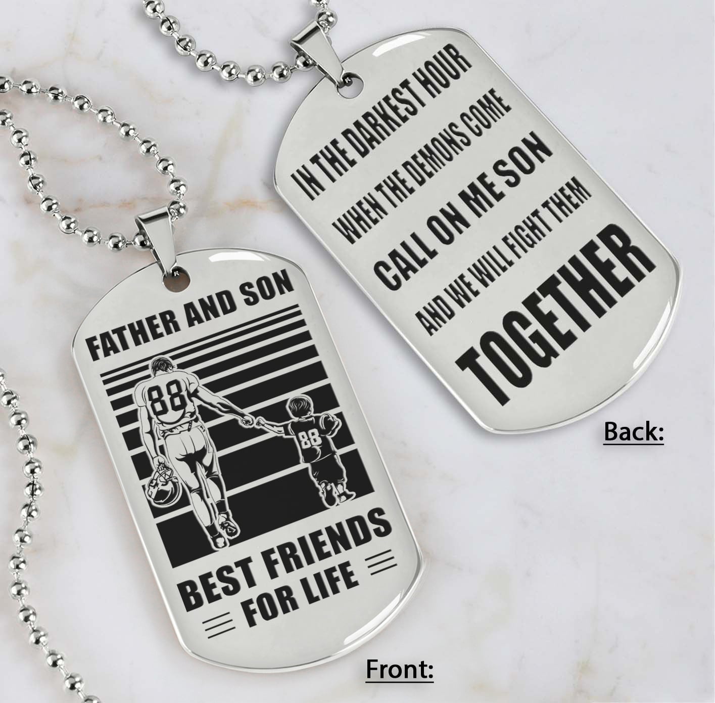 personalized double sided dog tag call on me son and we will fight them together gifts for your son from dad