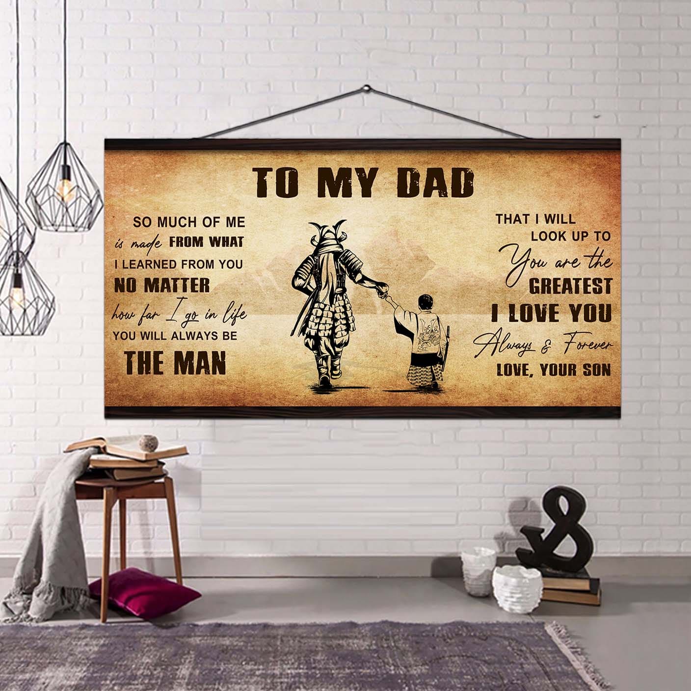 drb to my dad - you are the greatest i love you  poster canvas gift for father from son