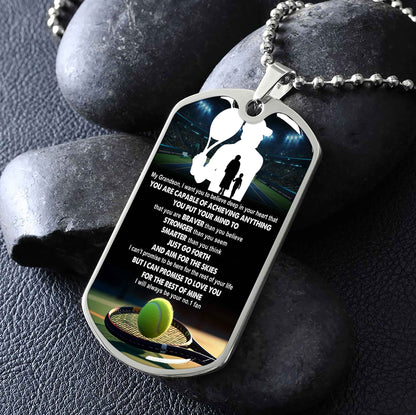 Sport Military Chain 18K Gold Plated Silver Plated To My Grandson From Grandma Motivation Message I Will Always Be Your No 1 Fan