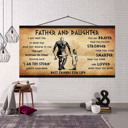 Vikings Father And Daughter Best Friends For Life - I Am The Storm Poster Canvas Gift For Daughter From Father