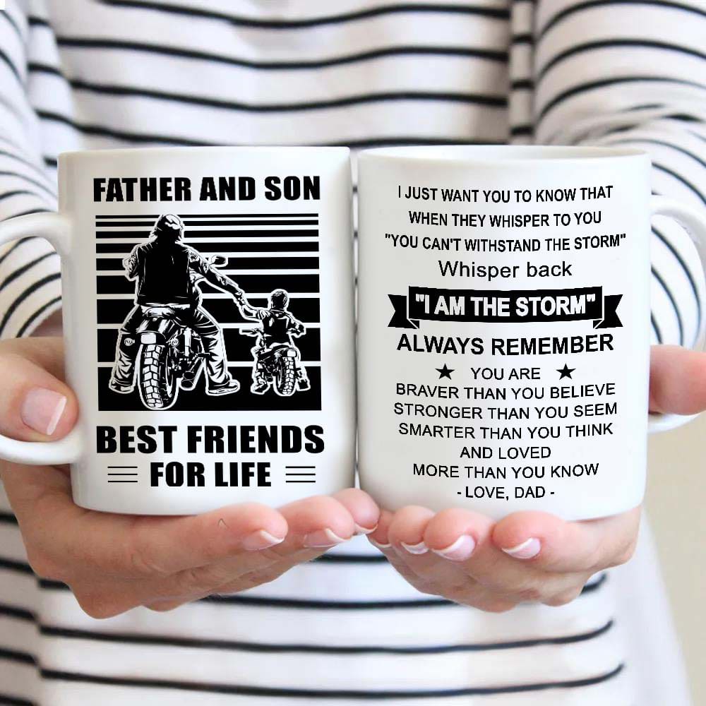 basketball be strong-personalized mug father and son best friends for life - message on the back side