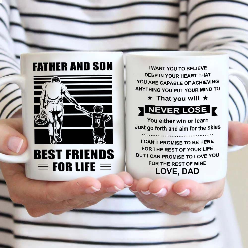 soldier be strong-personalized mug father and son best friends for life - message on the back side