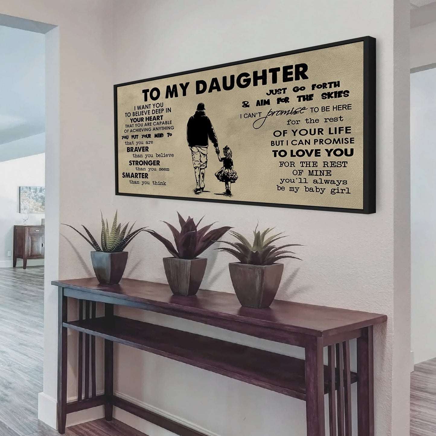 family to my daughter- i want you to believe- canvas poster