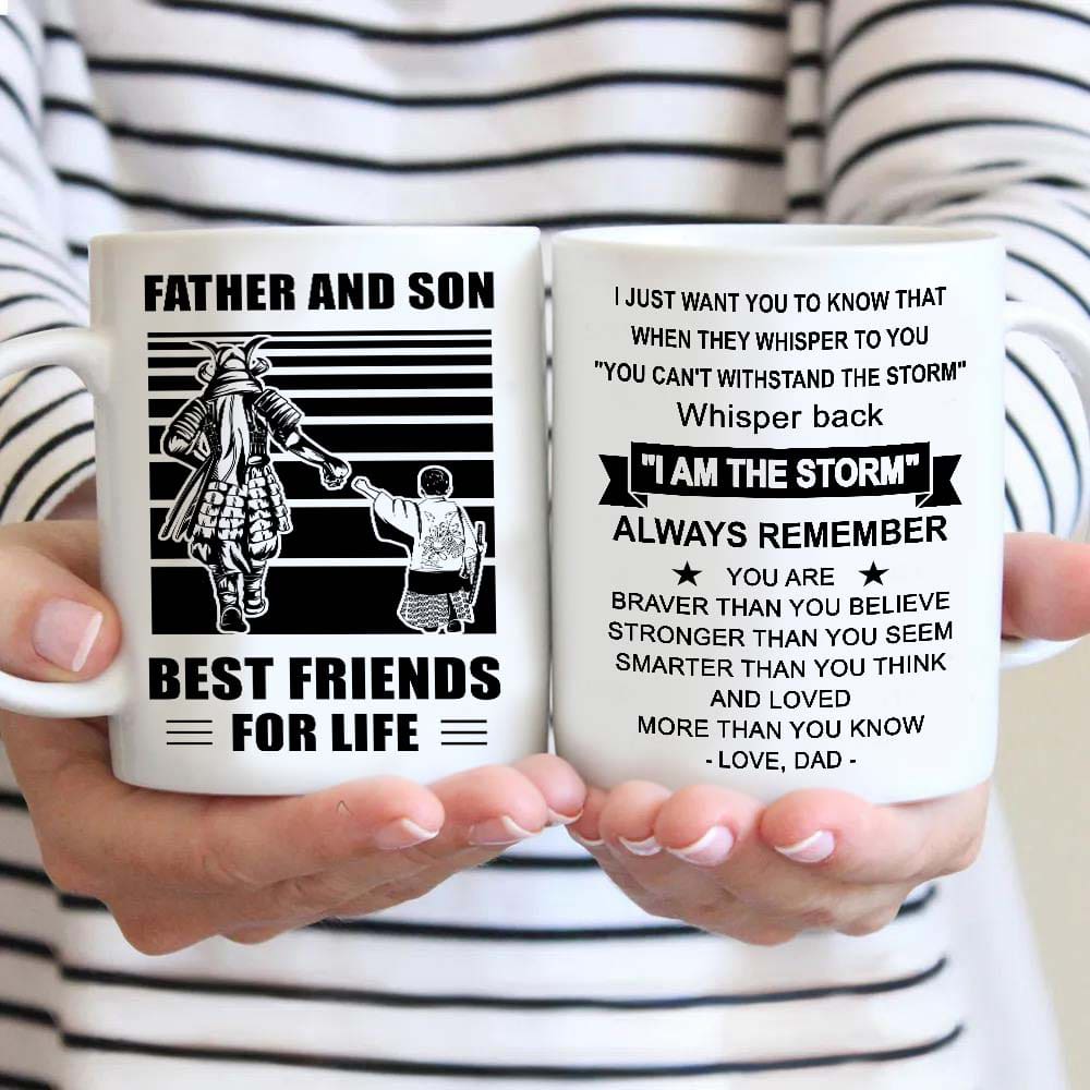 soldier be strong-personalized mug father and son best friends for life - message on the back side