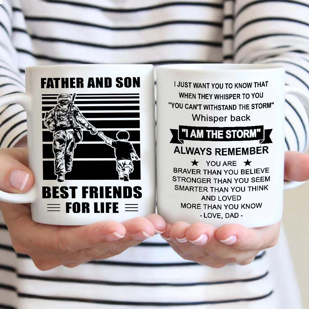 basketball be strong-personalized mug father and son best friends for life - message on the back side