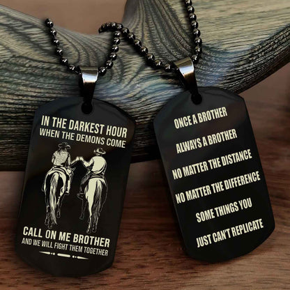 Viking Customizable engraved dog tag double sided gift from brother Once A Brother Always A Brother