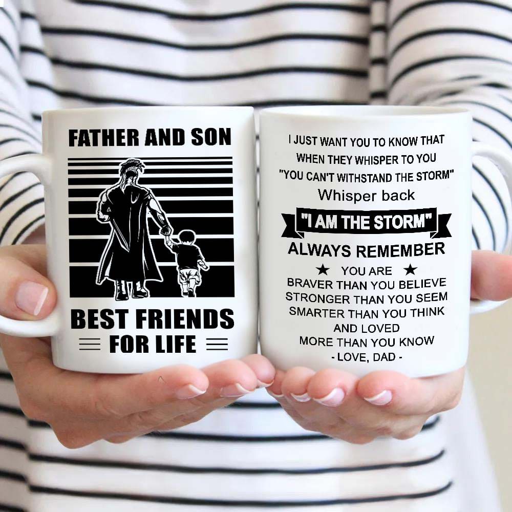 soldier be strong-personalized mug father and son best friends for life - message on the back side