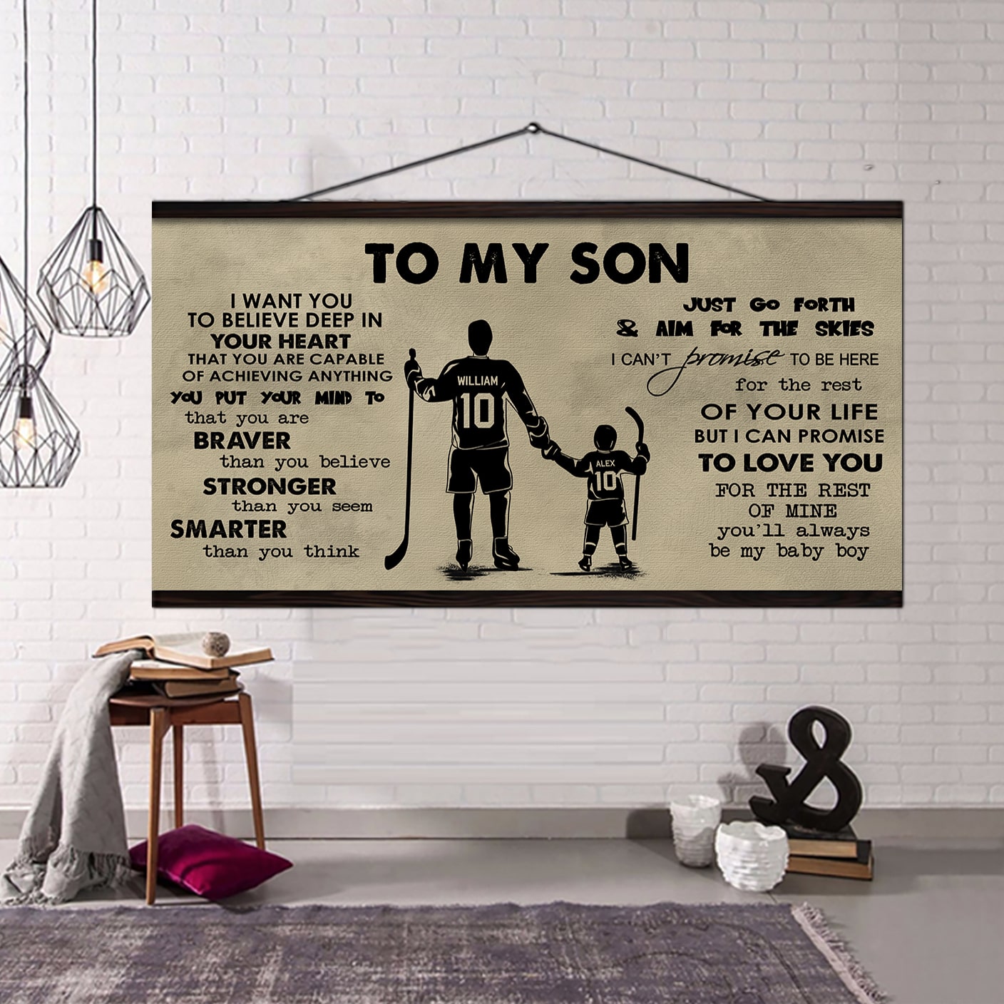 baseball to my son- i want you to believe- canvas poster