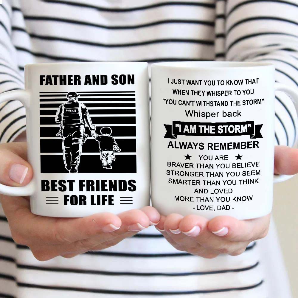 basketball be strong-personalized mug father and son best friends for life - message on the back side