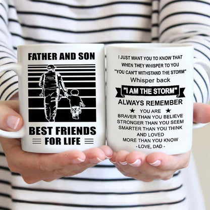 Basketball Be strong-Personalized Mug Father And Son Best Friends For Life - Message on the back side