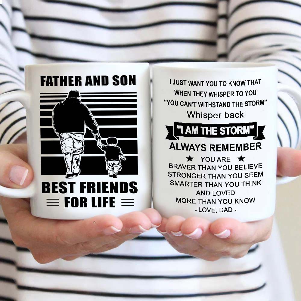 soldier be strong-personalized mug father and son best friends for life - message on the back side