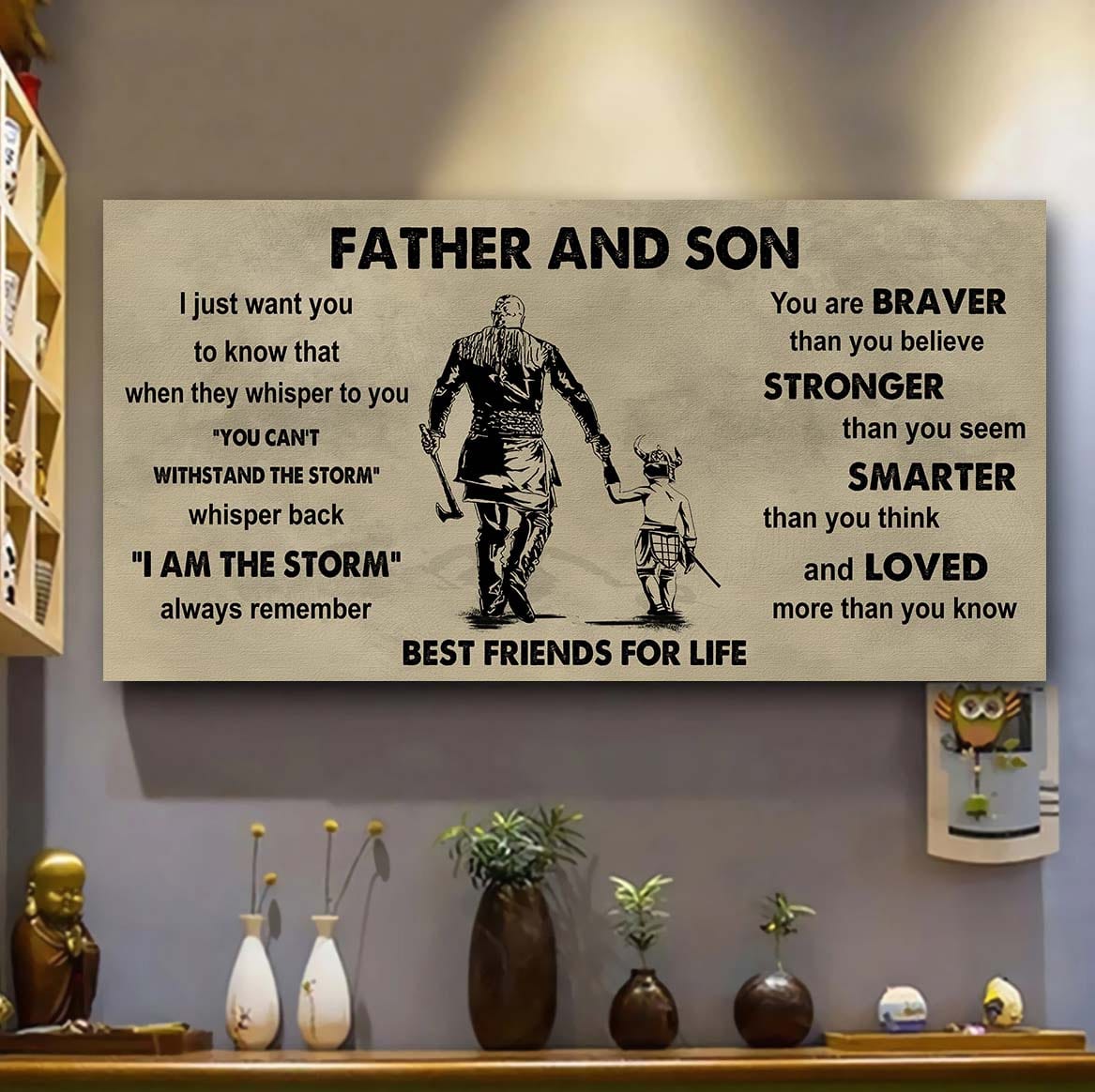 vikings father and daughter best friends for life - i am the storm poster canvas gift for daughter from father