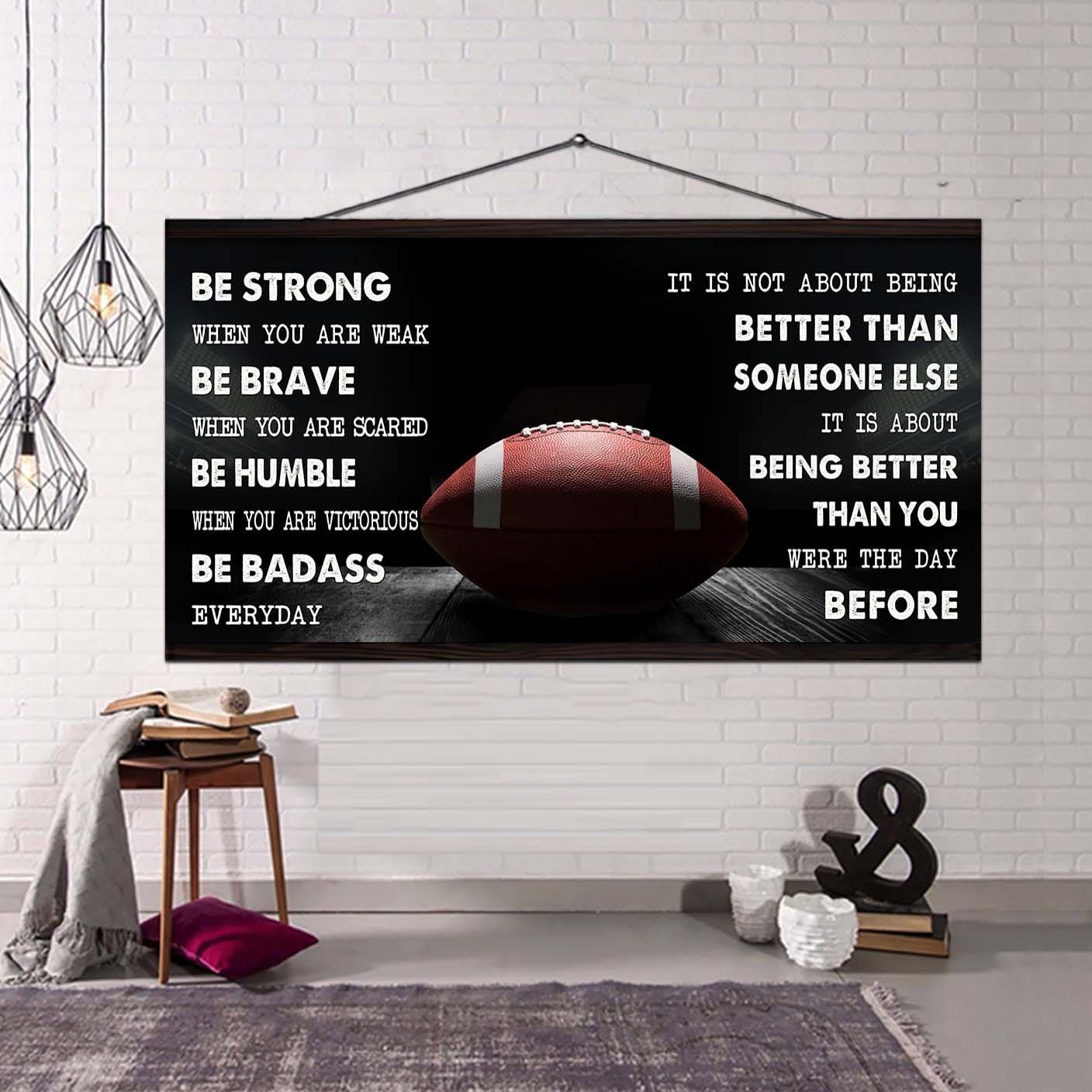 baseball canvas it is not about being better than someone else - be strong when you are weak