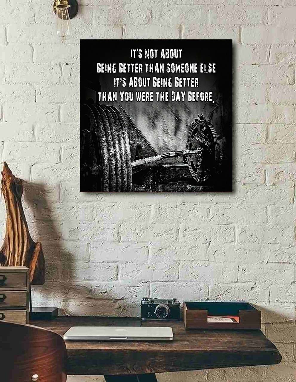 basketball square poster canvas it's not about being better than someone else it's about being better than you were the day before