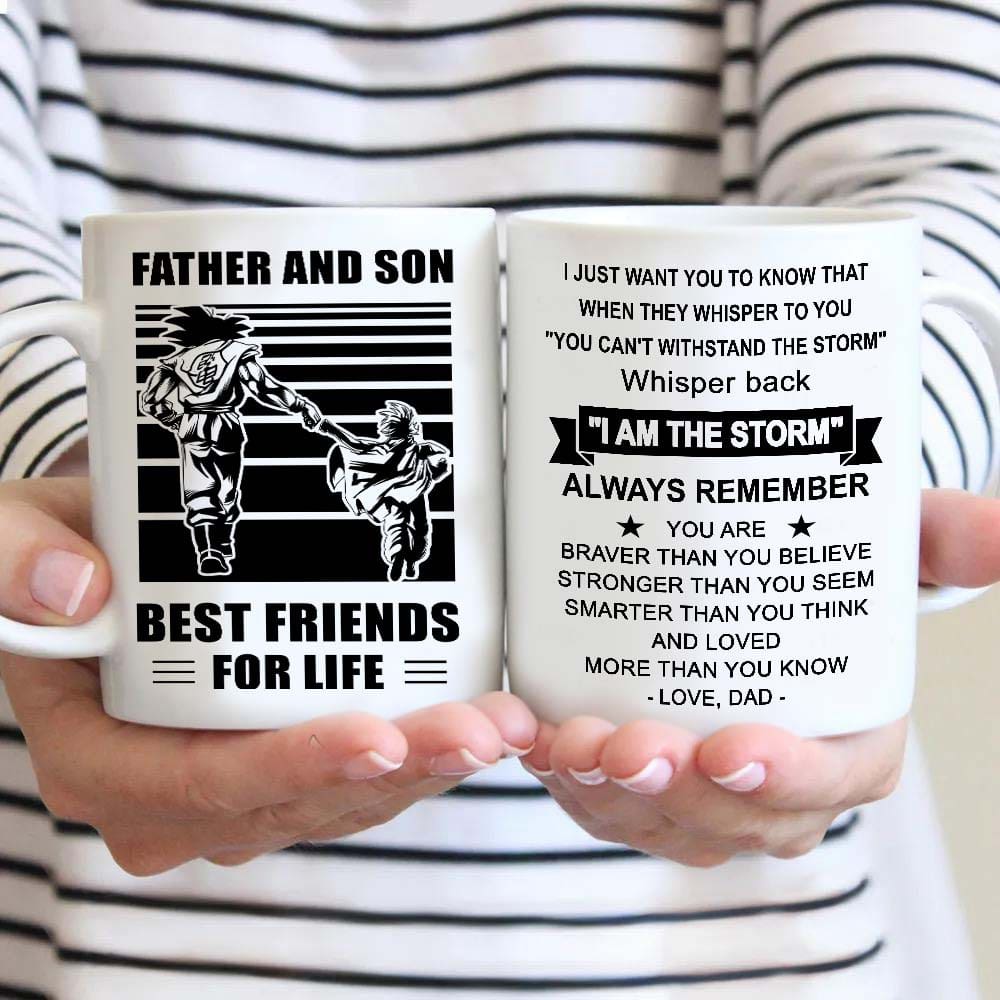 basketball be strong-personalized mug father and son best friends for life - message on the back side