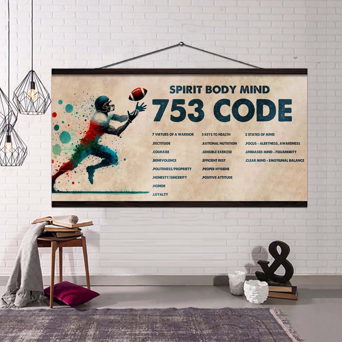 spartan poster canvas 7 5 3 code motivation quotes