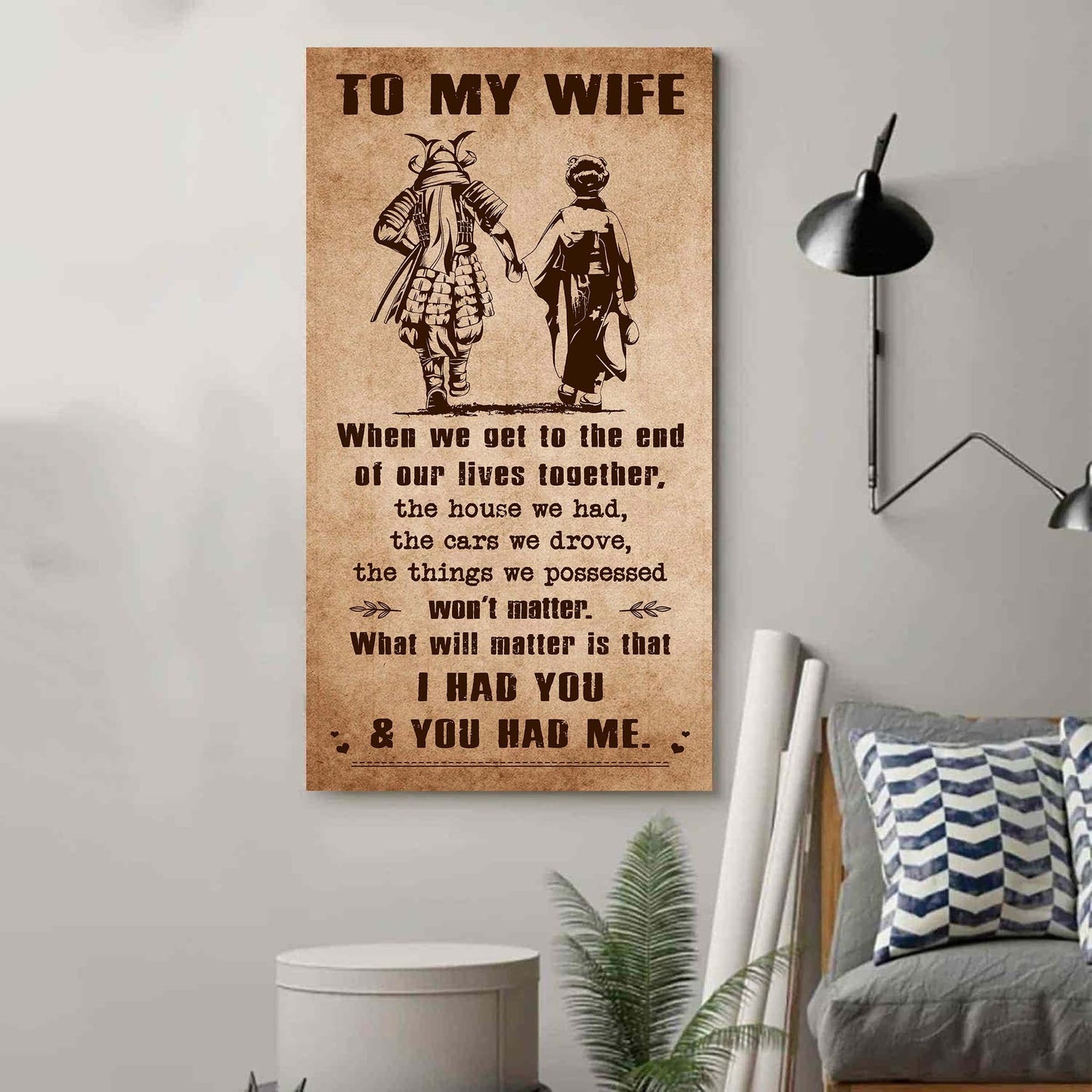 i had you and you had me wife and husband - vertical poster canvas, gift for your darling