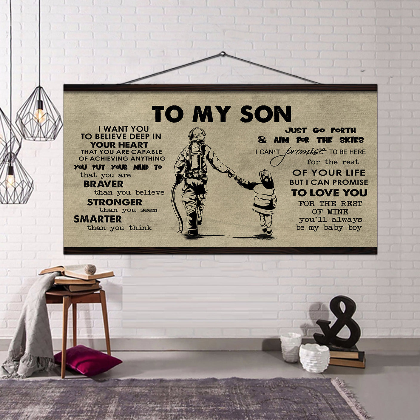 dad and son- canvas poster