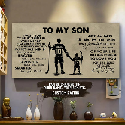 HOCKEY TO MY SON- I WANT YOU TO BELIEVE- CANVAS POSTER