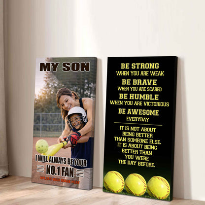 Baseball-My Son Be Strong When You Are Weak Be Awesome Everyday Set 2 Canvas Wall Art From Mom To Son