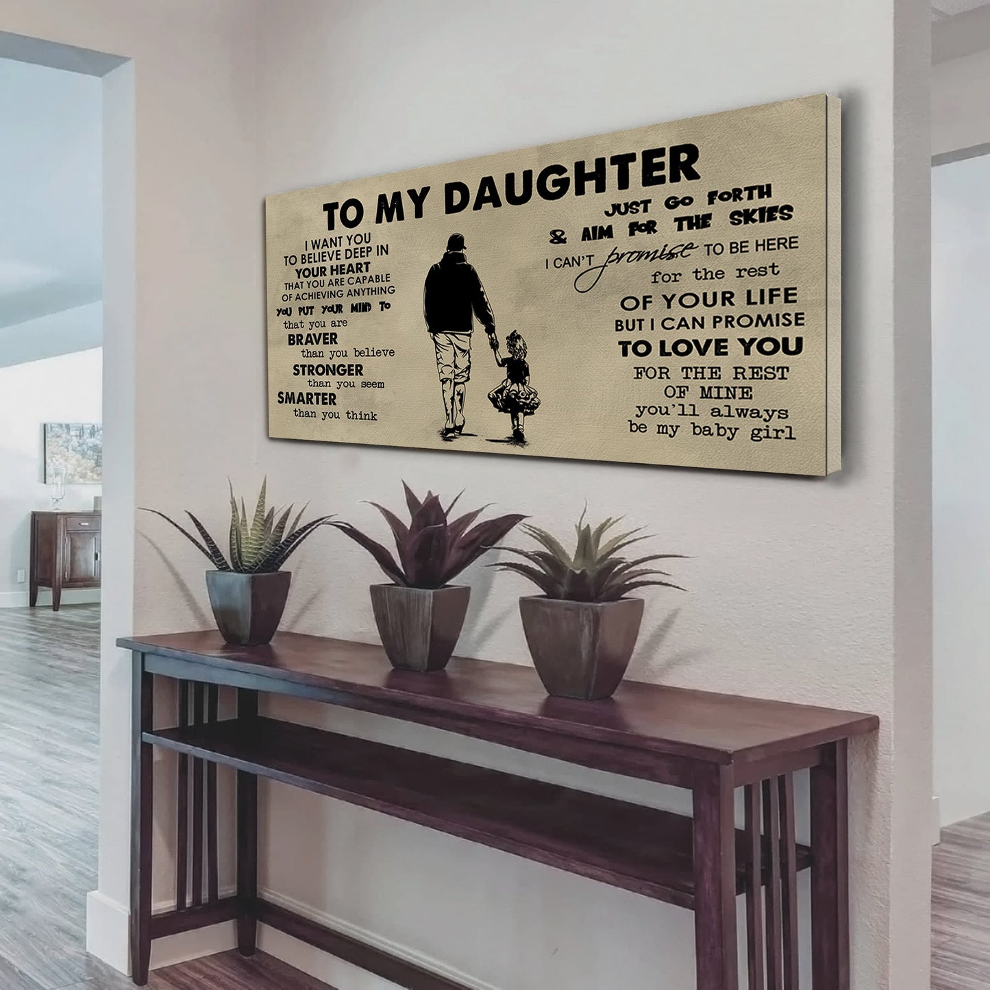 family to my daughter- i want you to believe- canvas poster