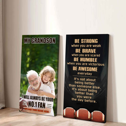 Baseball- My Grandson Be Strong When You Are Weak Be Awesome Everyday Set 2 Canvas Wall Art From Grandpa To Grandson