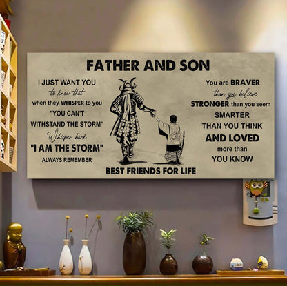 DRB Father And Daughter Best Friends For Life - I Am The Storm Poster Canvas Gift For Daughter From Father-Photo Upload