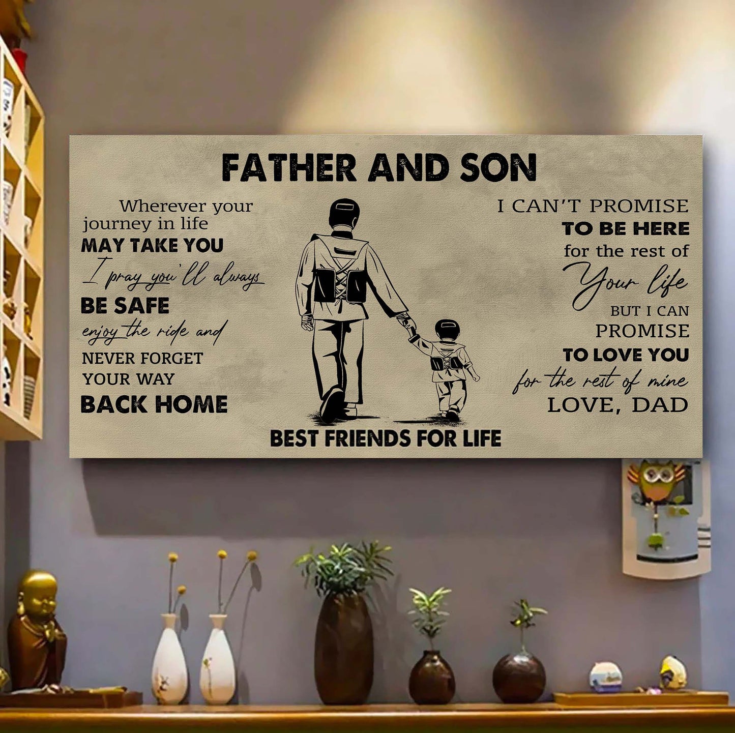 family father and son best friends for life - never forget your way back home poster canvas gift for son from father