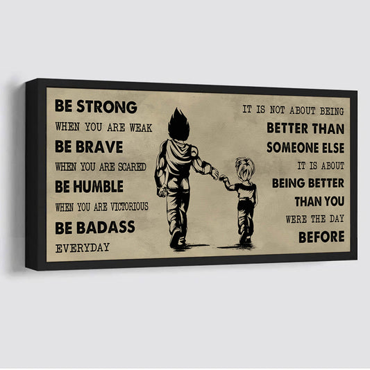 Ver 2 VGT Father And Son Best Friends For Life - Be Strong When You Are Weak Poster Canvas Gift For Son From Father-Photo Upload