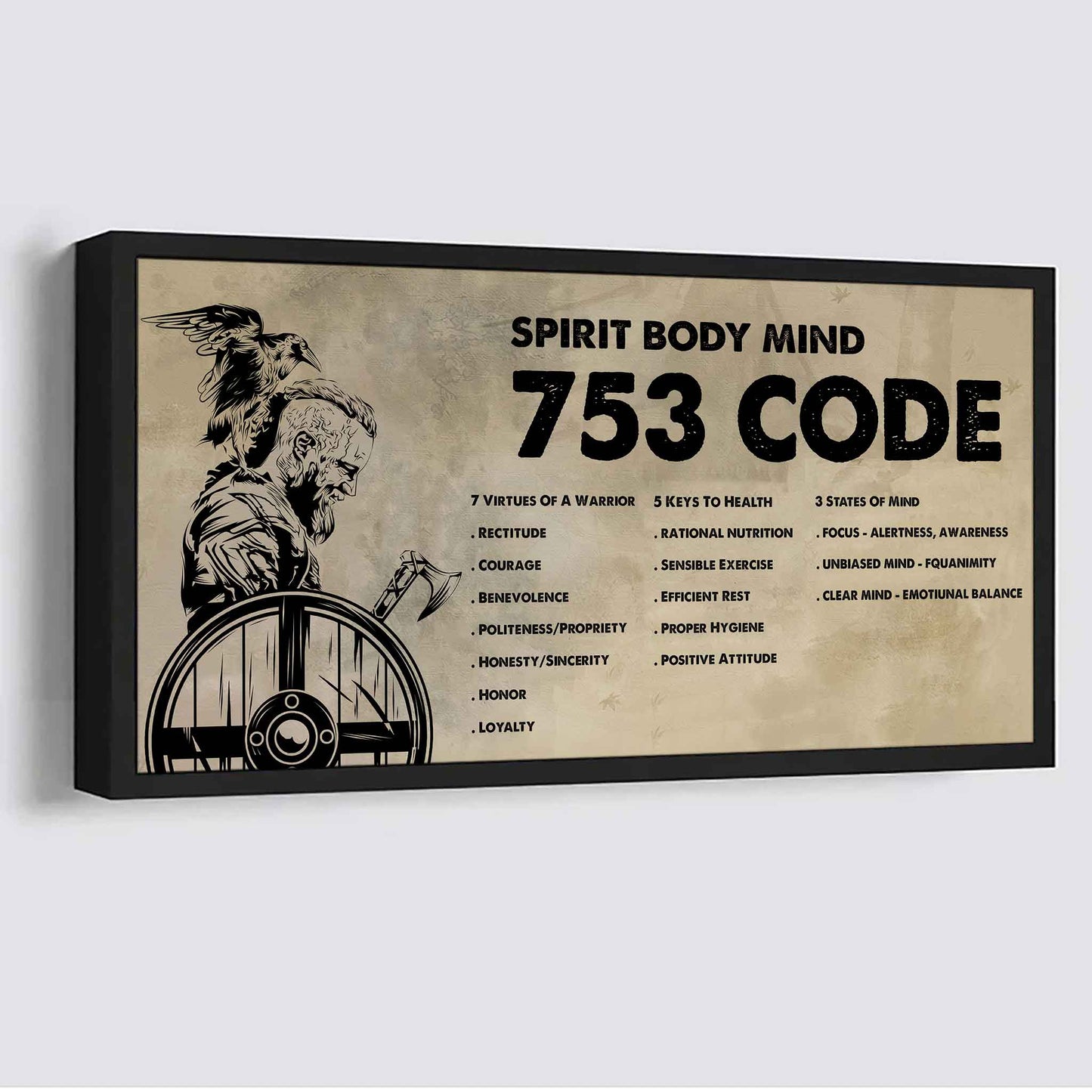 viking poster canvas 7 5 3 code motivation quotes