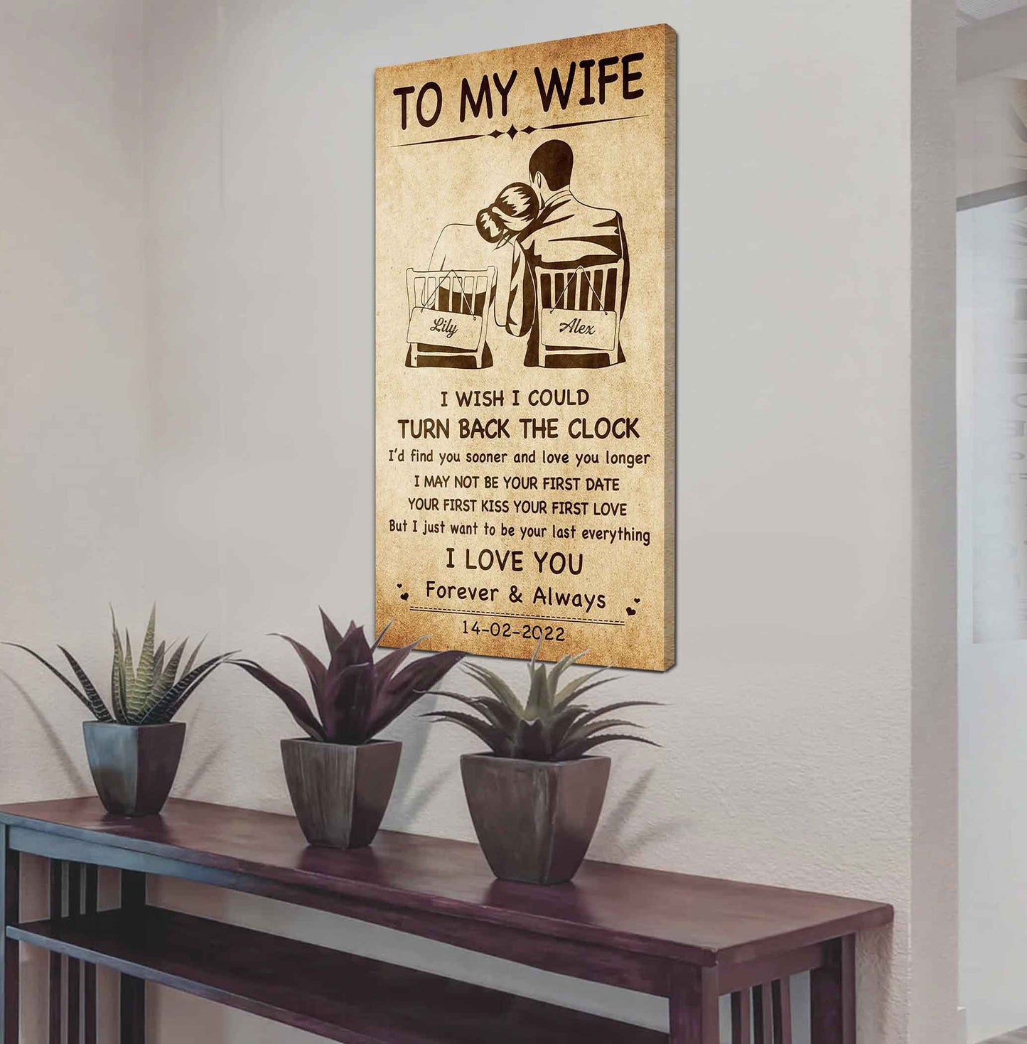 drb vgt- poster canvas to my wife i wish i could turn back the clock - i love you forever and always gift for your wife