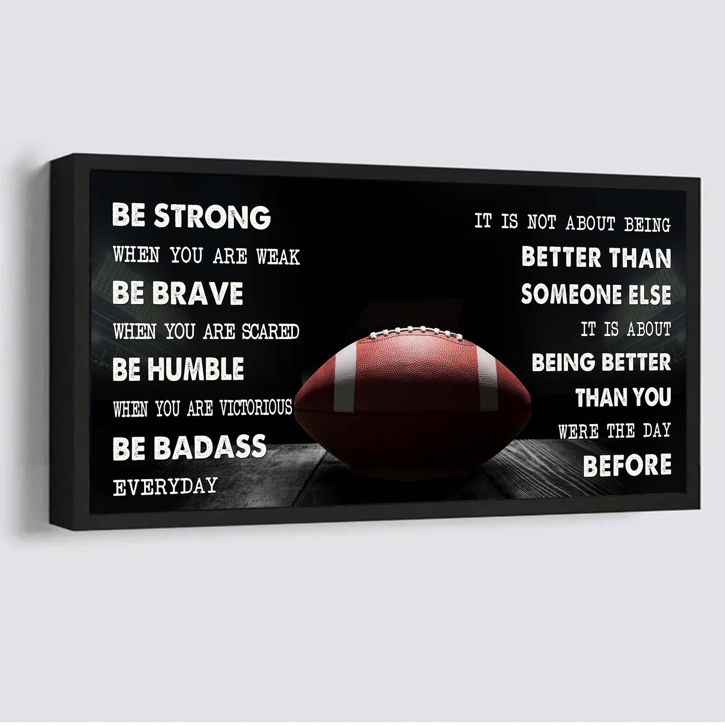 baseball canvas it is not about being better than someone else - be strong when you are weak