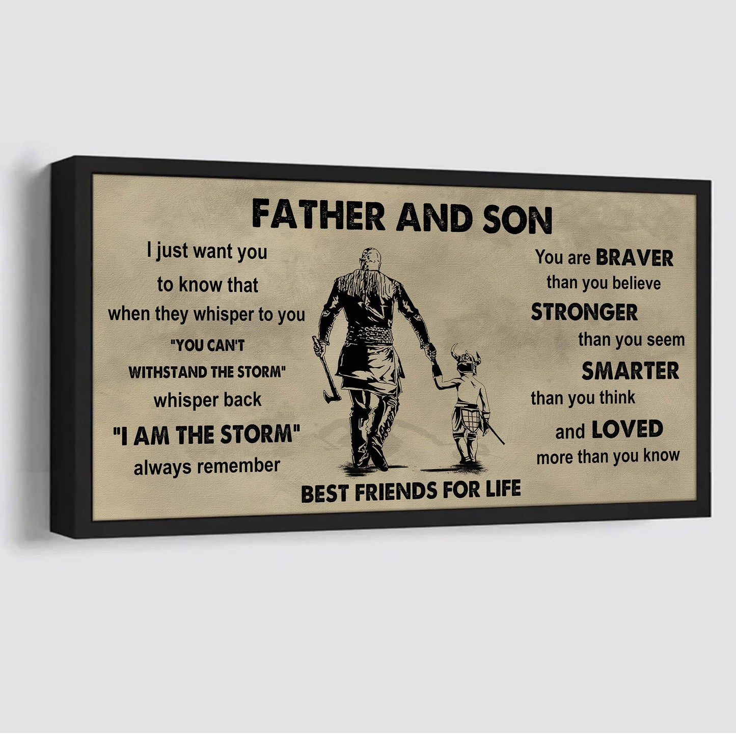 vikings father and daughter best friends for life - i am the storm poster canvas gift for daughter from father