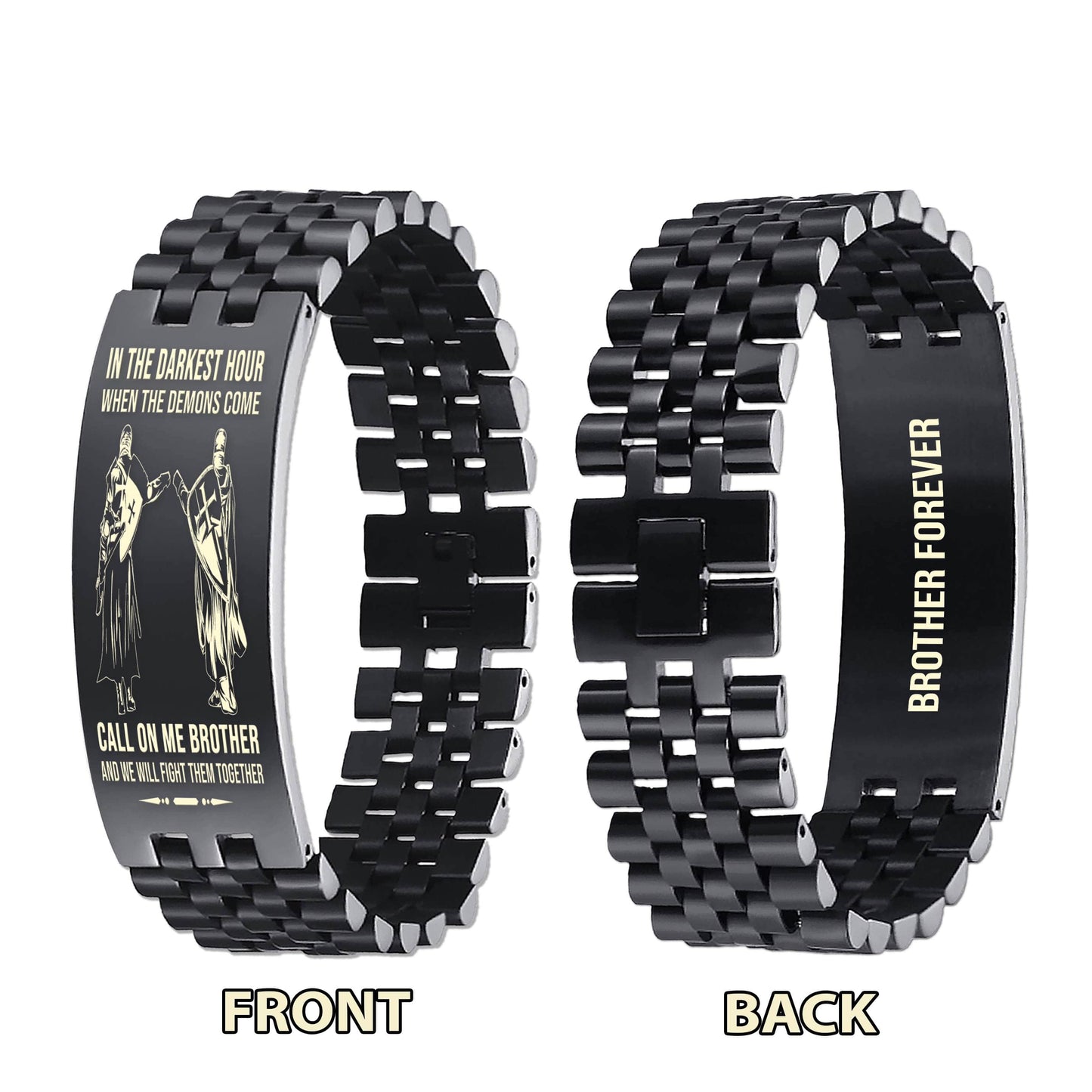 spartan-brother forever customizable engraved brother bracelet double sided gift from brother