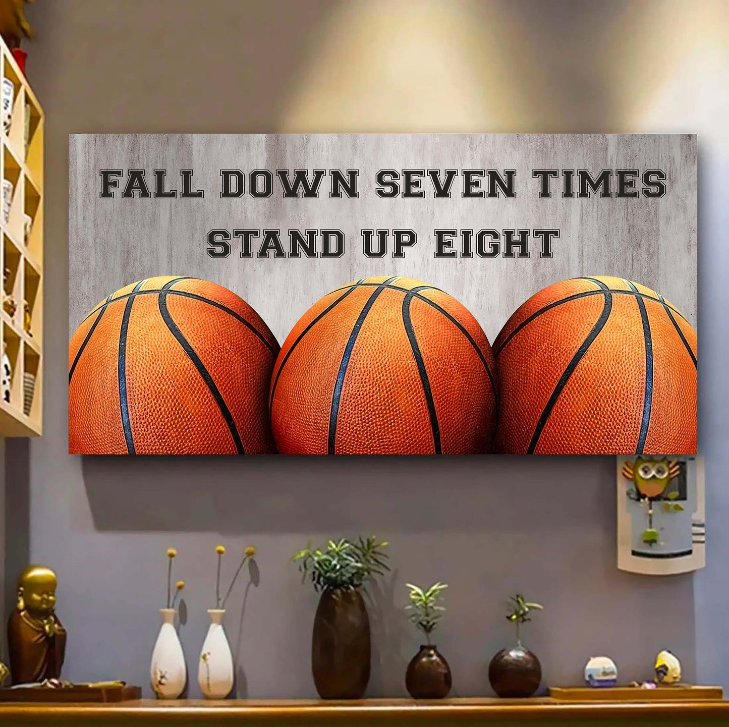 basketball poster canvas fall down seven times stand up eight