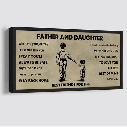 DRB Father And Daughter Best Friends For Life - Ver 2 Never Forget Your Way Back Home Poster Canvas Gift For Daughter From Father