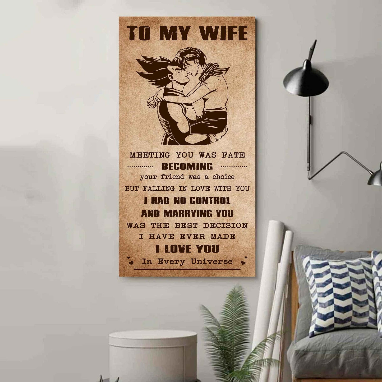 drb vgt- poster canvas to my wife meeting you was fate - i love you forever and always gift for your wife